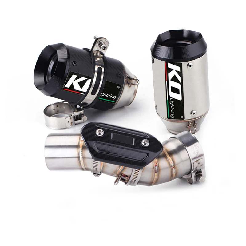 

For 2017-2019 Z900 Ninja 900 Slip-on Exhaust Set Motorcycle Middle Pipe 51mm Mufflers Carbon Fiber Heat Guards Reserve Catalyst