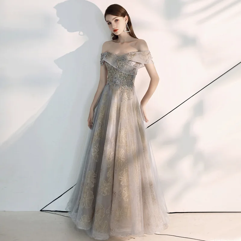 Элегантные длинные вечерние платья с открытыми плечами Vestido Debutante модное платье