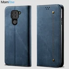 Чехол-бумажник для Xiaomi Redmi Note 9, Магнитный чехол-книжка с откидной крышкой для Redmi 9, джинсовые кожаные сумки, подставка, держатель для карт