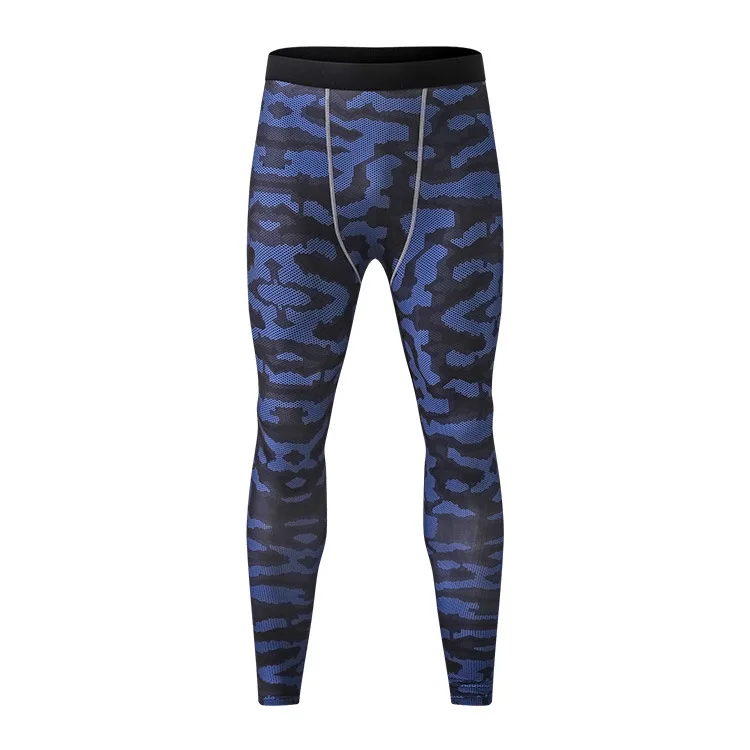 Dark blue Мужские спортивные беговые Компрессионные Леггинсы для йоги, облегающие мужские компрессионные штаны, леггинсы, нижнее белье для бега, велоспорта, йоги, туризма - Цвет: Dark blue