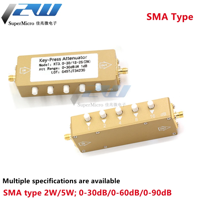 Регулируемый регулятор сигнала SMA/N 0-30 дБ 0-60 0-90 регулируемый шаговый 2 Вт/5 Вт 0-3 ГГц
