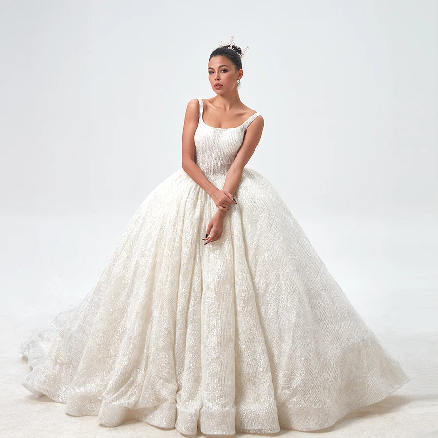 2020 бальное платье с открытыми плечами и рукавом роскошное блестящее свадебное