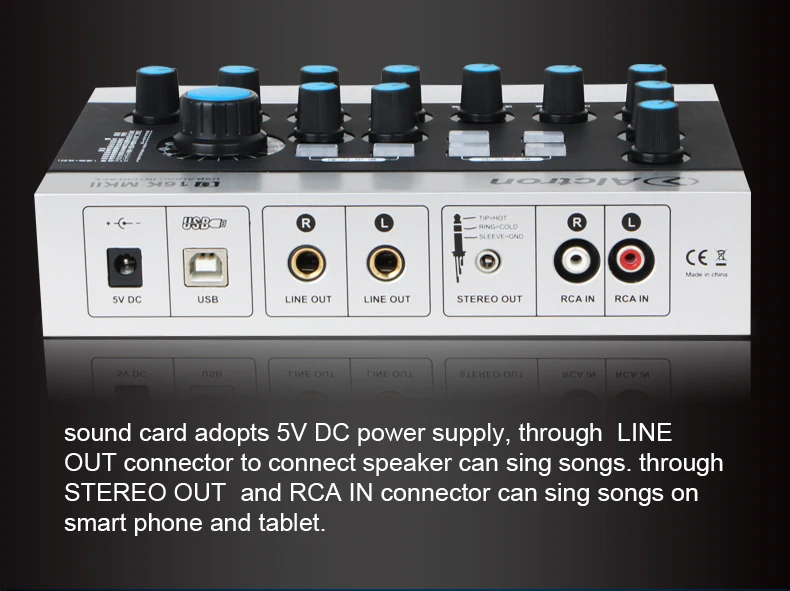 Alctron U16K MKII USB аудио интерфейс преобразует звуковую карту полнофункциональный USB аудио интерфейс профессиональный для записи