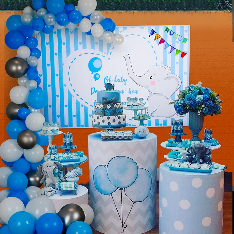 Тканевый фон для фотосъемки с изображением слона и воздушных шаров|Украшения