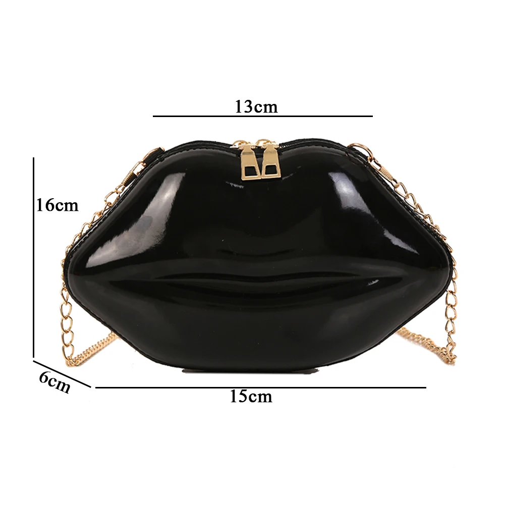 

PU Women's Small Shoulder Bag Fashion Red Lip Chain Handbag Ladies Coin Purse Crossbody Evening Bag Mobile Phone Clutch Bag new