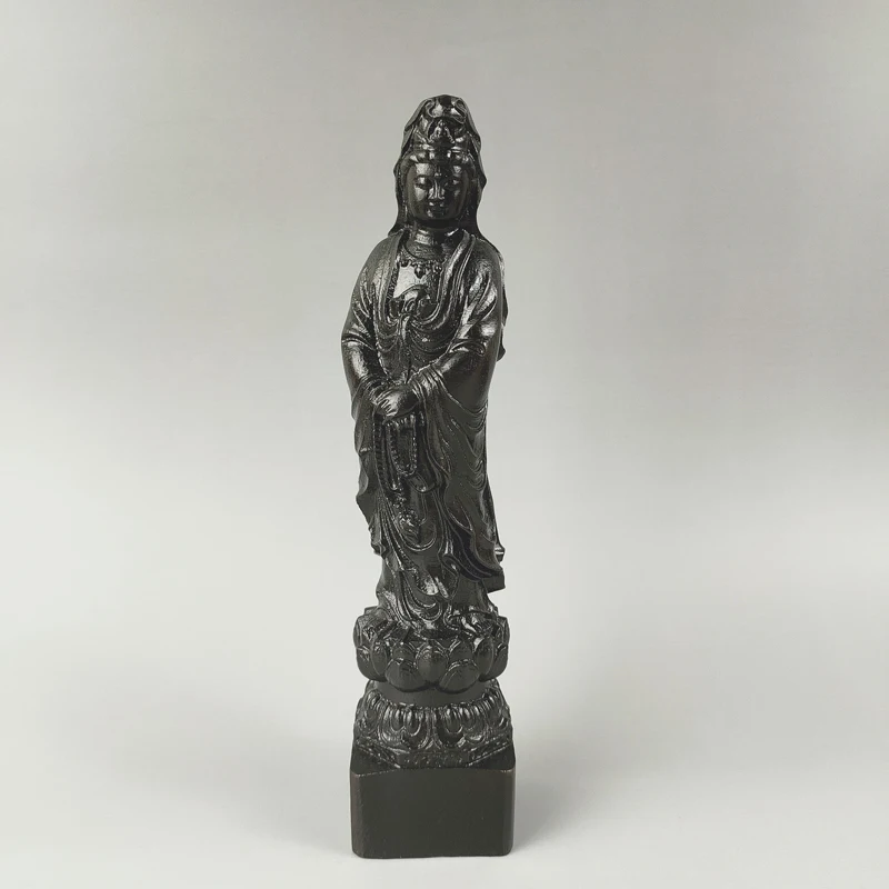 

Elaborate Chinese Classical Handmade Home Decoration Collection Ebony Wood Kwan-yin Auspicious Statue / Guan yin Statue