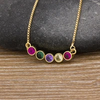 aibef luxurious copper zircon 2021 new hot sale high quality colorful gemstone pendant necklace women birthday party jewelry