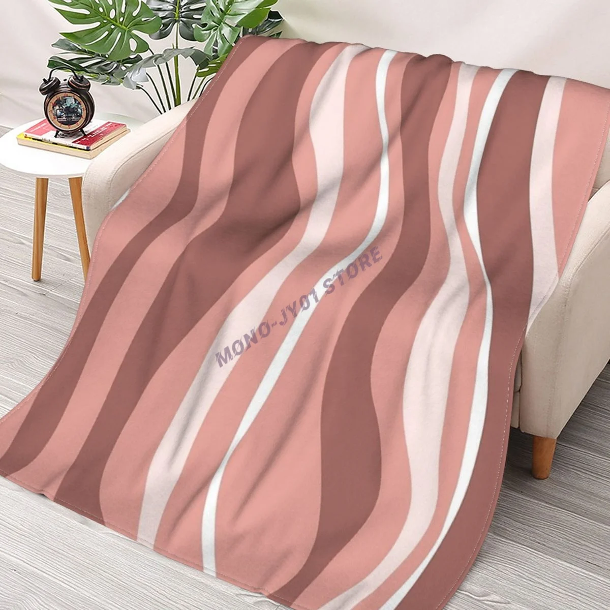 

Abstract Retro Groovy Lines Pink Throw Blanket Sherpa Blanket cover Bedding soft Blankets