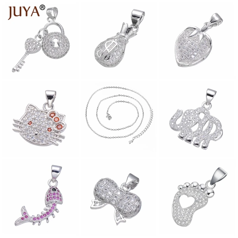 Juya 8 стилей модный Слон/замок и ключ/детская ножка/лук/Кот/клубника/доллар-кошелек/Подвески в виде рыбьей кости для изготовления ювелирных изделий