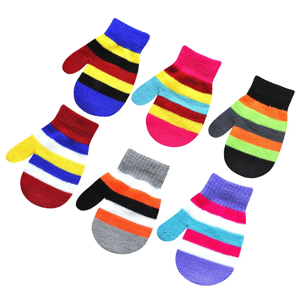 Infant Baby Cute Multicolor Print Gloves Hot Girls Boys Of Winter Warm kids girls winter gloves manoplas invierno | Детская одежда и