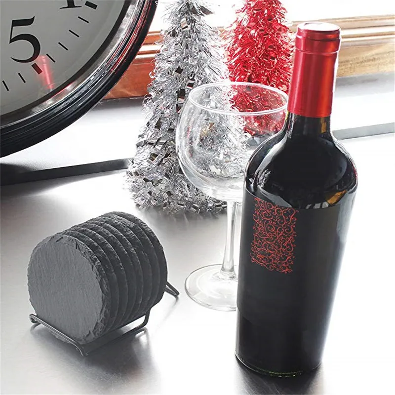 Новинка Лидер продаж западные круглые натуральные тарелки для стейков сланцы