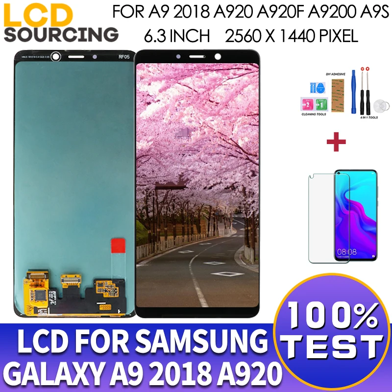 

ЖК-дисплей 6,3 дюйма для Samsung Galaxy A9 2018 A920 A920F A9S, дисплей с сенсорным экраном и дигитайзером в сборе для Samsung A9 2018, замена, оригинал