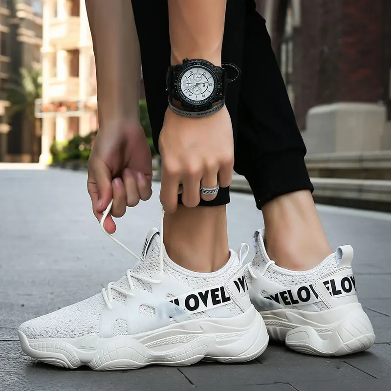 LEIXAG Men's Running Shoes Fly Fabric Sports Jogging Sneakers Outdoor Athletic Walking Trainers | Спорт и развлечения