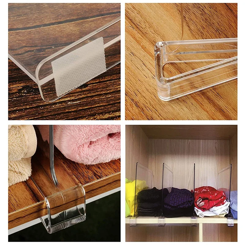 

Transparent Partition for Bedroom, Kitchen and Office Shelf Organization (6 PACK)