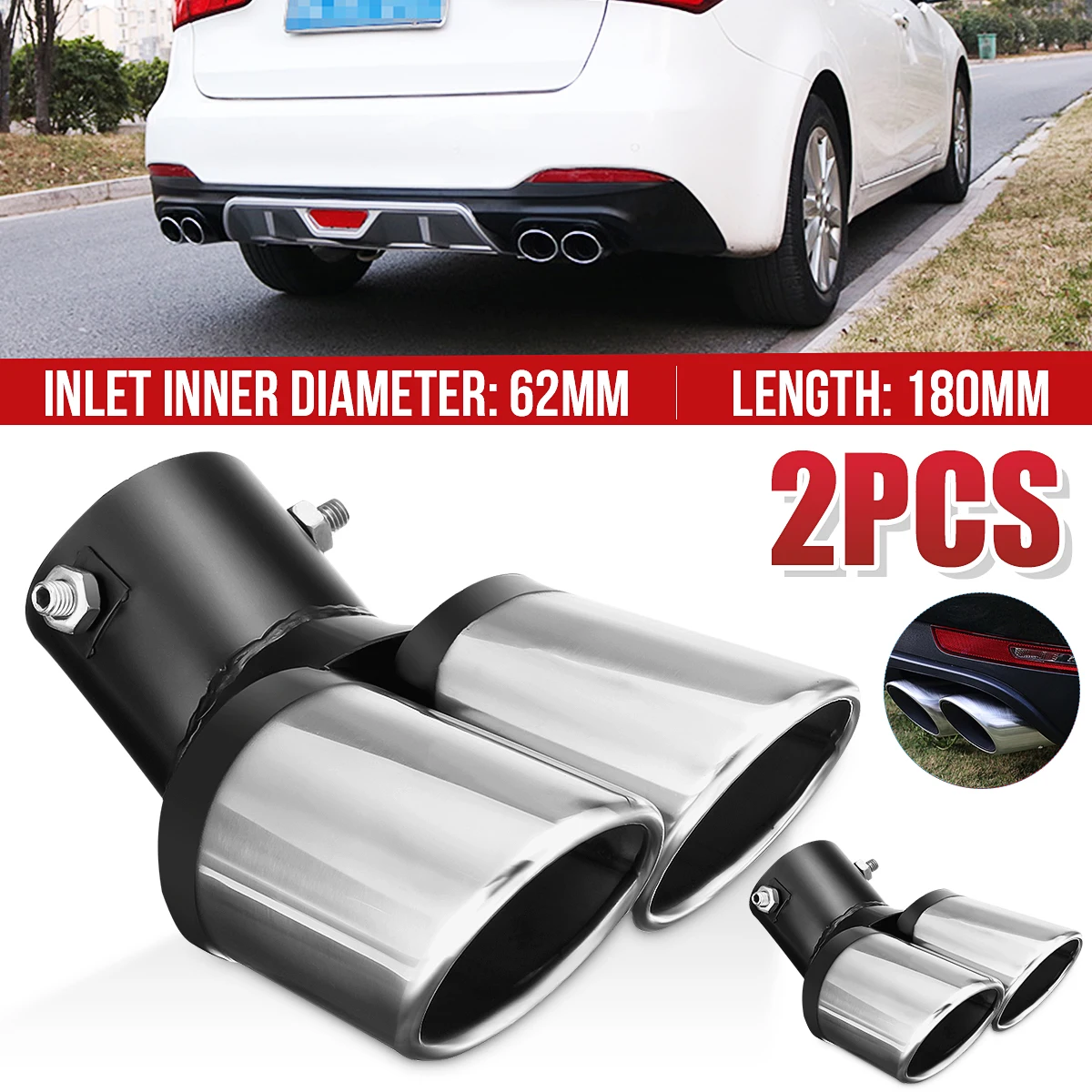 Универсальное украшение для автомобиля хромированная выхлопная труба из