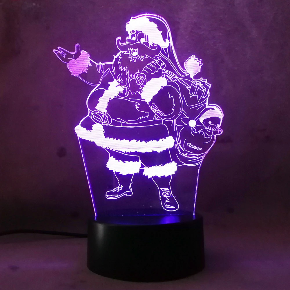Рождественский подарок 3D Санта Клаус светодиодный ночник Лава lampara сенсорный