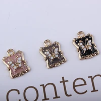 10pcslot 1318mm enamel square animal butterfly pendant charms gold color tone plated oil drop alloy metal ornament accessories