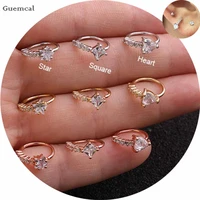 guemcal 2pcs fashion sweet love diamond earrings exquisite body piercing jewelry