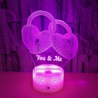3d acrylic illusion night lamp love lock romantic atmosphere lighting bedroom home decoration for loverfamilyparty usbbattery