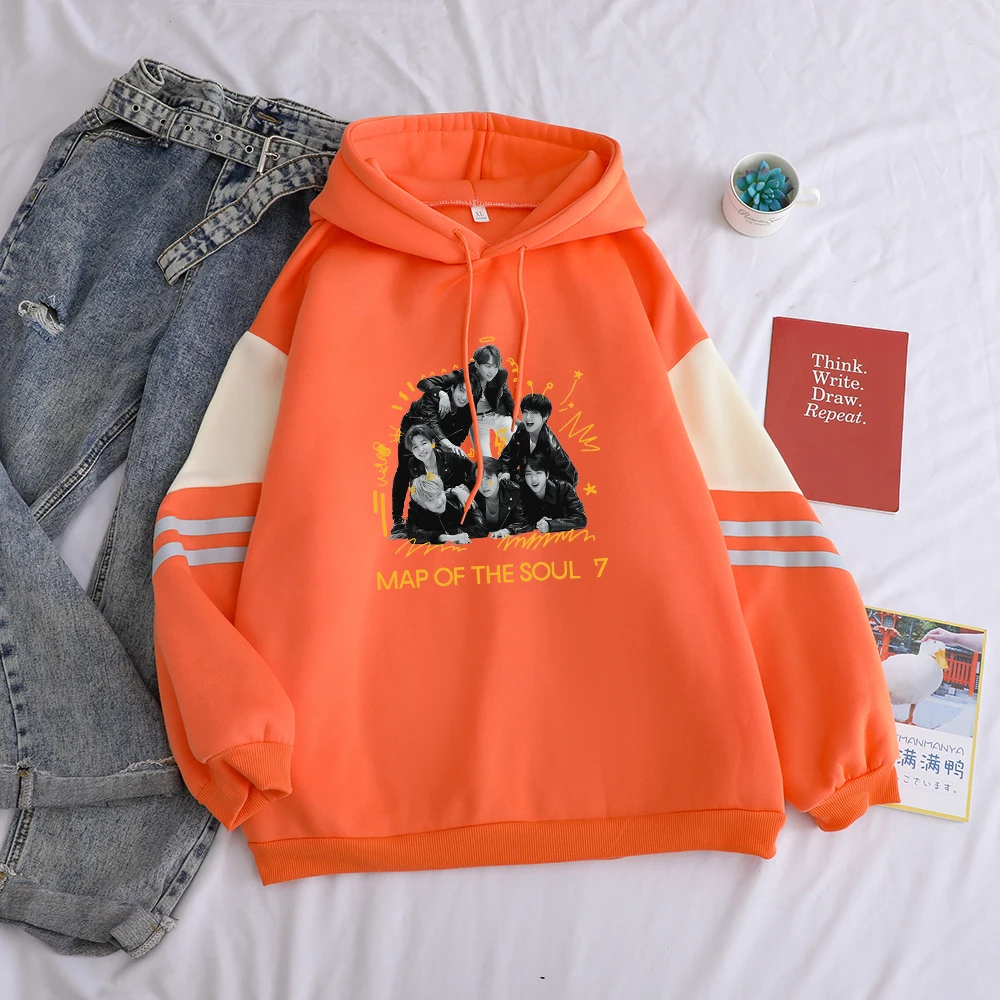 Толстовка Женская с надписью MAP OF THE SOUL Свитшот в Корейском стиле поп-багнтан
