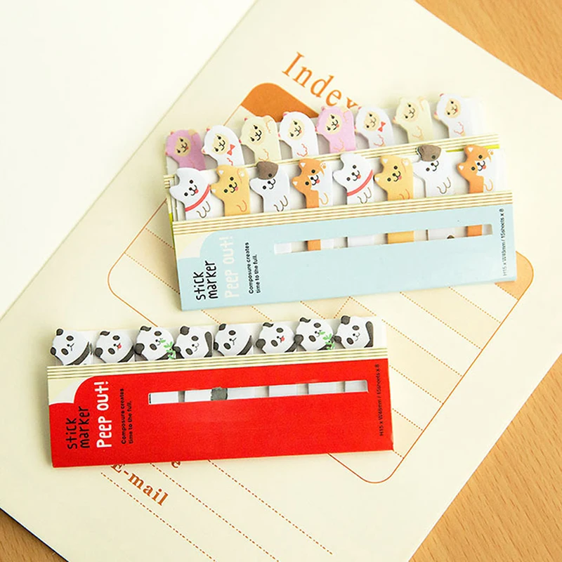 

Kawaii Memo Pad Bookmarks Creative Cute Cat Panda Sticky Notes index Posted It Planner Stationery School Supplies Paper Stickers