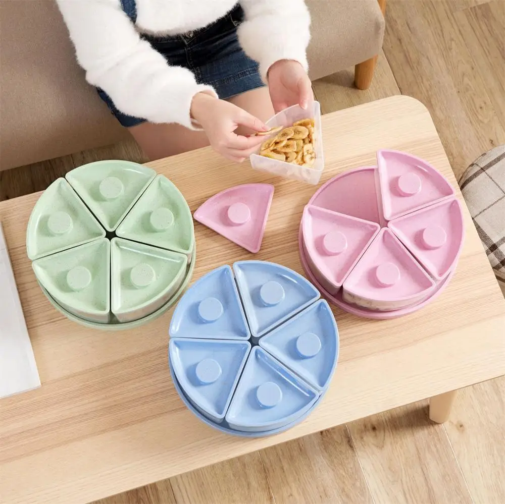 

Dry Fruits Plastic Plates grids Candy Snacks Nuts Seeds Creative Dishes Bowl Breakfast Tray Home Kitchen Supplies