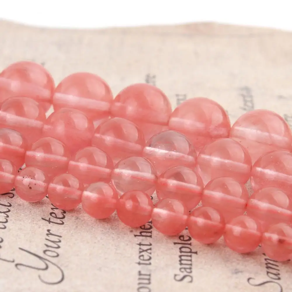 Натуральный камень арбуз с украшением в виде кристаллов кварца бисер Гладкий