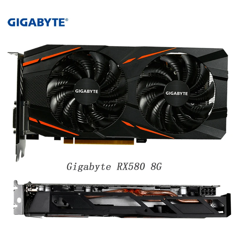 Gigabyte видеокарта Radeon RX580 8G 256 Bit карта rx 580 питание 8 Гб Процессор AMD PC интуитивно