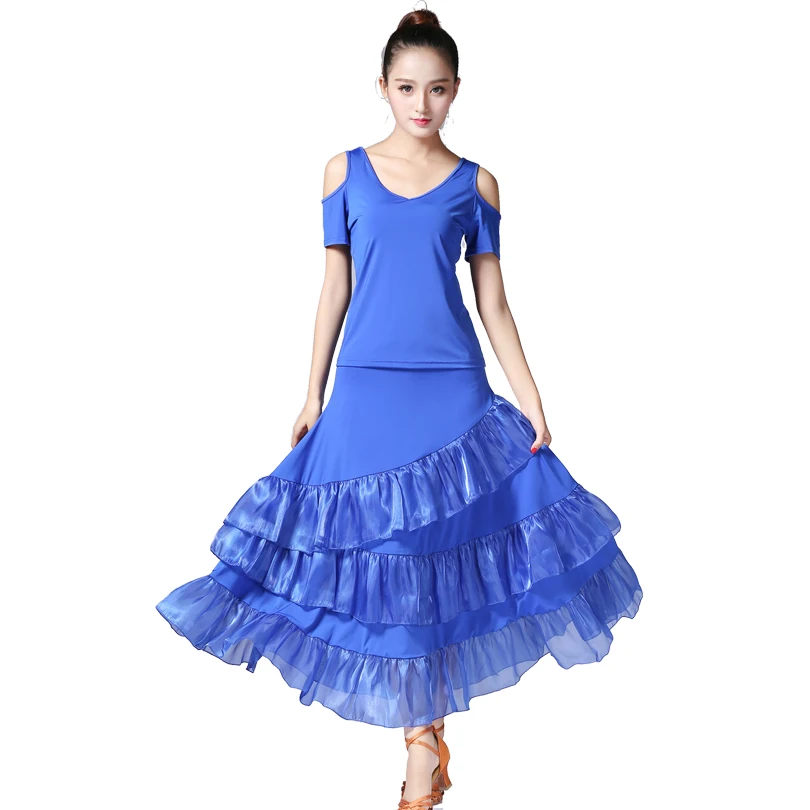 Женский костюм для танца вальса современный танцевальный соревнований юбка