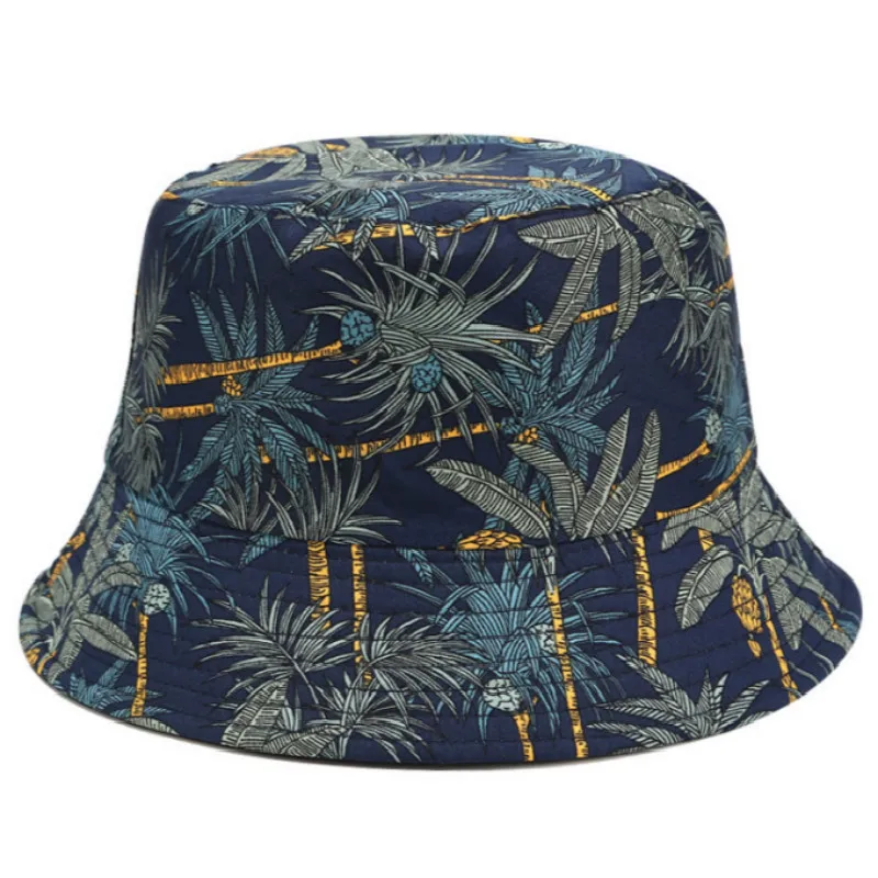 Шапка-ведро с банановым деревом Повседневная Двусторонняя женская панама