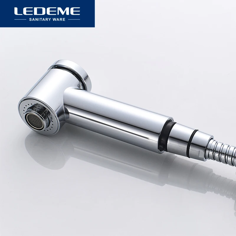 LEDEME Faucet L6055 Смеситель для кухни с выдвижной лейкой Латунь Цвет: Хром|Смесители