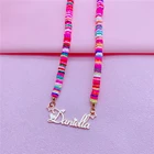 Пляжное ожерелье ручной работы в богемном стиле с разноцветными глиняными бусинами, Женское Ожерелье, рождественский подарок для девочек, подарок на день рождения