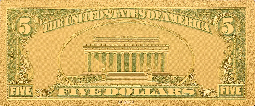 Коллекция памятных банкнот 1928 доллар США 5 долларов 24k позолоченные