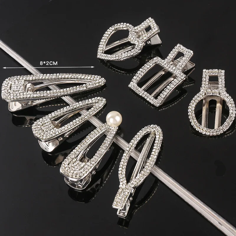 Металлическая заколка для волос циркониевая Шпилька модные жемчужные заколки