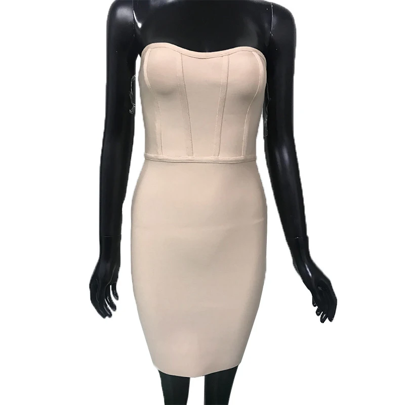 

bandage dress mini tight dress sexy club strapless off the shoulder designer dresses runway party night womens 2020 high quality