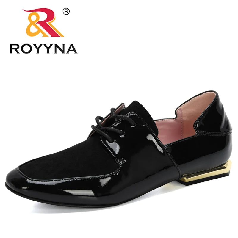 

ROYYNA 2020 New Designers Round Toe Pumps Women Patent Leather Dress Heels Boat Shoes Ladies Shadow Wedding Shoes Zapatos Mujer