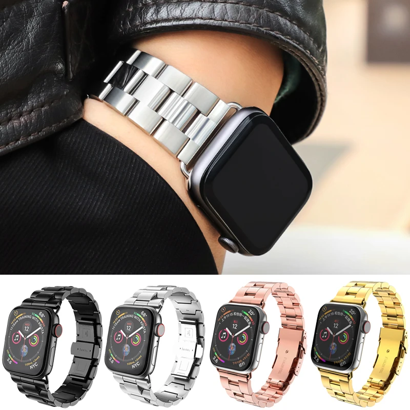 Strap for Apple watch band 44mm 40mm 38mm 42mm 45mm 41mm Stainless Steel bracelet watchband iWatch Series 7 6 SE 5 3 accessories