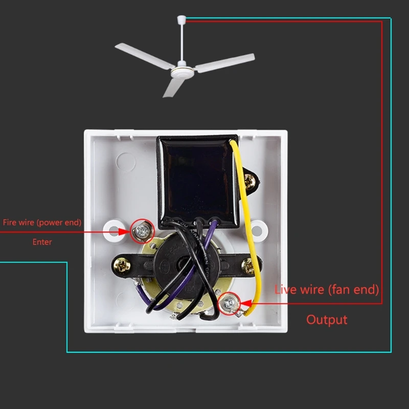 220V Universal Adjustment Ceiling Fan Speed Control Switch Wall Button Dimmer Five Gears Adjuster | Бытовая техника