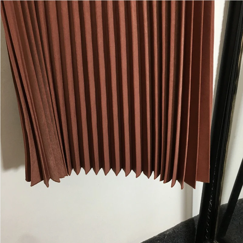 

Brand Pleated Midi Long Skirt Women Casual High Waist Skirts 2021 New Summer