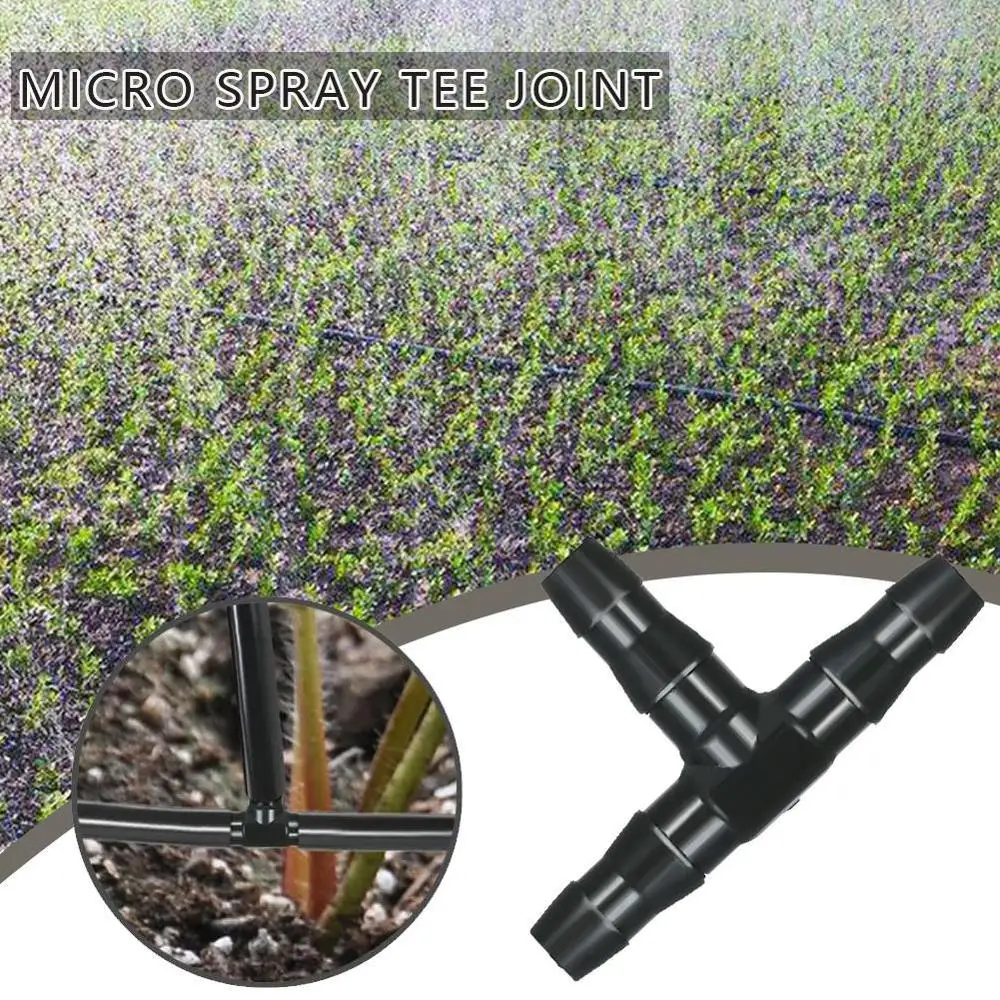 

50PCS Yard Garden Type T Barbed 4/7mm Barb Tee Connector Barb Tee Pipe Hose Joiner Drip Irrigation Fitting System Ploy K9Z9