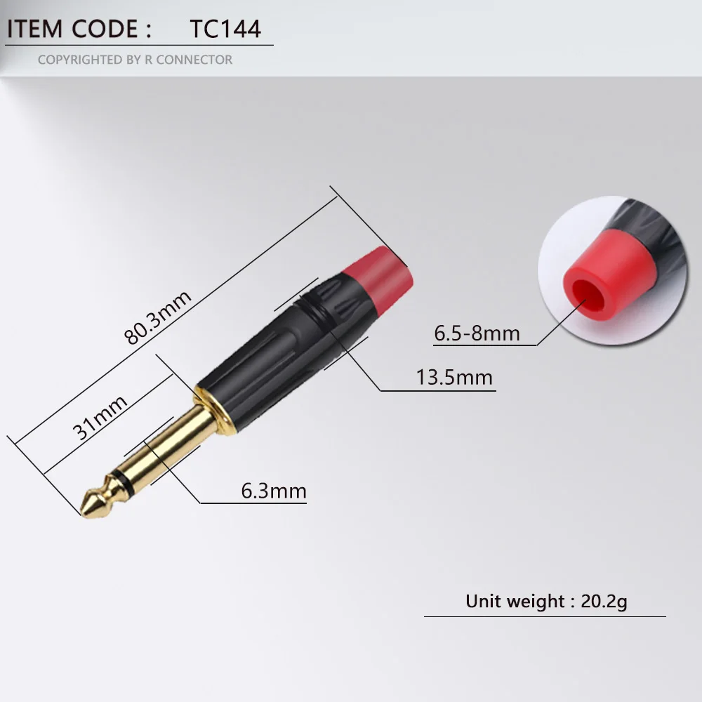 Разъем моно штекер позолоченный латунь 6 35 дюйма 10 шт. 3 мм 1/4 мм|connectors gold|pole