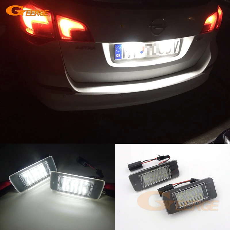 

Excellent Ultra bright Led License plate lamp light No OBC error car Accessories For Opel Astra J Sports Tourer Estate 2010-2015