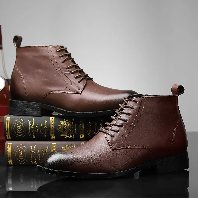 

HKIMDL Business Oxford Leather Shoes Men Breathable Rubber Formal Dress Shoes Male Office Wedding Flats Footwear Mocassin Homme