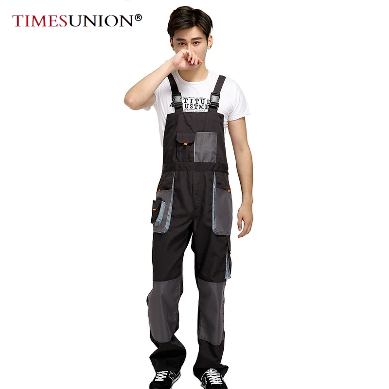 Plus size 4XL Men Bib Working Overalls Male Work Wear uniforms Fashion Tooling Overalls Worker Repairman Strap Jumpsuits unisex siamese overalls auto repair work clothes sleeveless protective coverall dancing strap jumpsuits working uniforms 2019