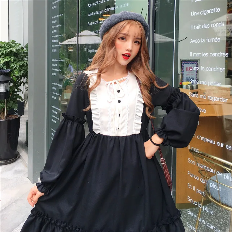 Милое Платье в стиле японского колледжа кружевное платье для девочек с