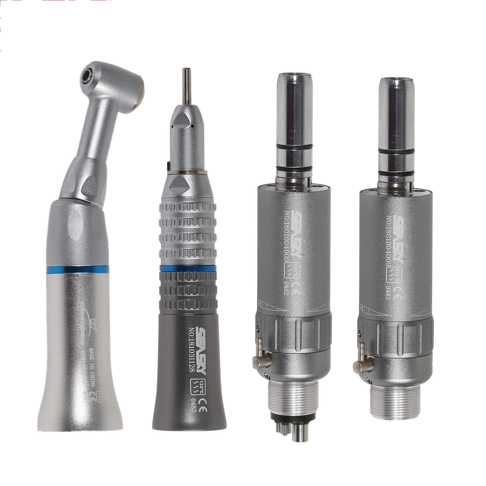

Dental Handpiece External Low Speed Turbine Contra Angle Straight Nosecone With 4/2 Hole Motor Push Button Fit Bur 2.35 CA/RA