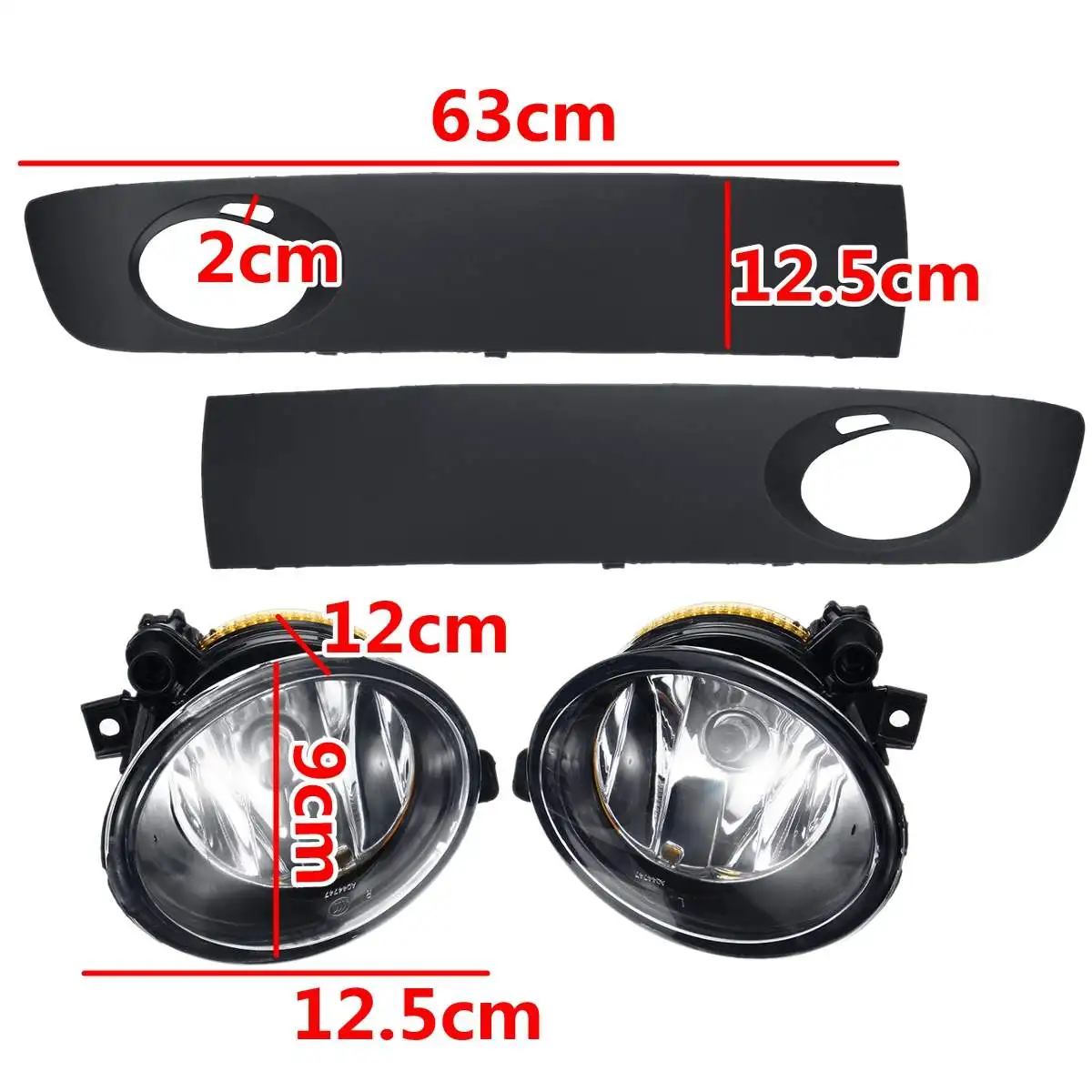 

2PCS Front Bumper Fog Light Angel Eyes Wiring Harness Daytime Running Light Plastic Black Kit 2003-2010 for VW T5 TRANSPORTER