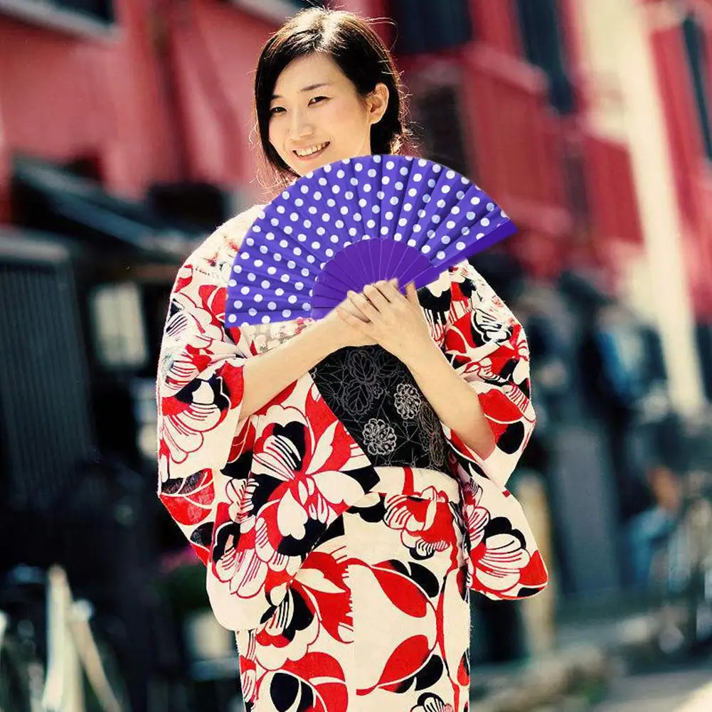 Элегантные пластиковые испанские ручные вееры 9 цветов Японский Ручной Веер в