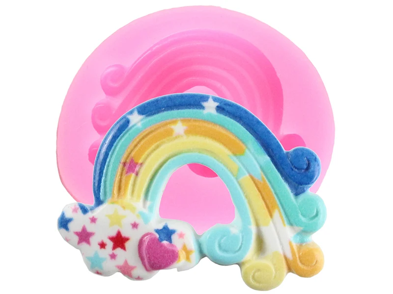 3D силиконовая, в цветах радуги формы детский день рождения помадка форма украшение торта сахарата инструменты Конфеты Форма для шоколада формы для мастики