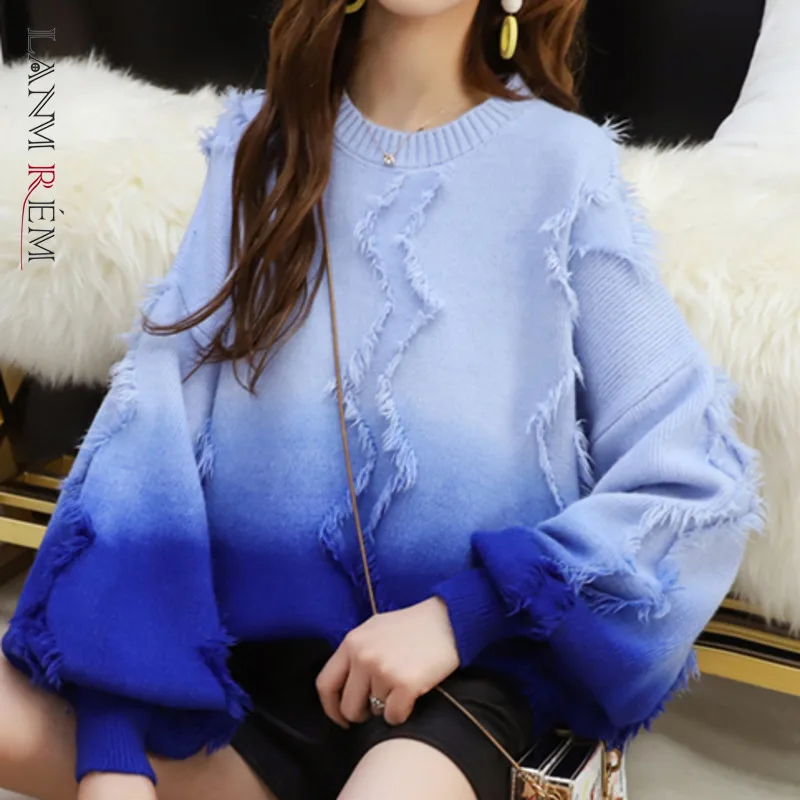 LANMREM 2021 осень и зима новый модный милый женский свободный Повседневный пуловер с